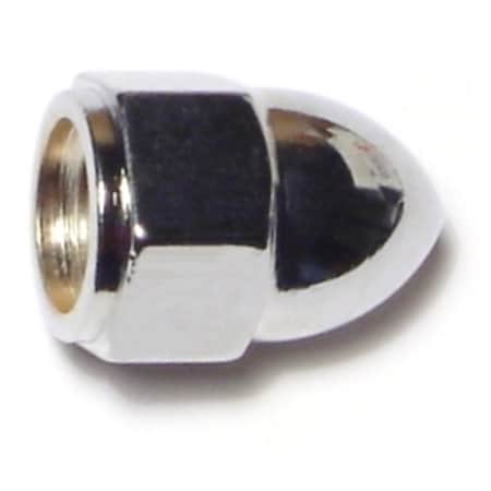 Midwest Fastener High Crown Cap Nut, 3/8"-24, Steel, Chrome Plated, 10 PK 74332